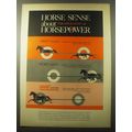 1960 Saab Car Ad - Horse sense about the application of horsepower