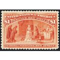 241, Mint VF LH $1 (Tiny thin speck) - Nice Cen...