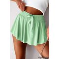 Light Green Drawstring High Waist Lined Tennis ...