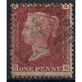 1858 SG43 1d Red Plate 213 Fine Used Check Lett...