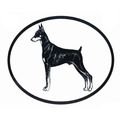 Dog Breed Oval Vinyl Car Decal Black & White St...