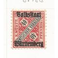 Wurttemberg 1919 40pf black & red Official, min...