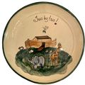Vintage Art Pottery Noah's Ark Plate TWO BY TWO...