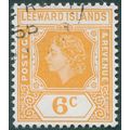 Leeward Islands 1954 6c. yellow-orange SG132 used