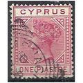 Cyprus 1883 SG18 1pi Rose Watermark Crown CA Di...