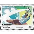 CONGO REP, FOOTBALL, World Cup San Francisco, blue 1993, 95F