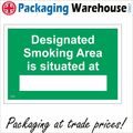 NS088 DESIGNATED SMOKING AREA SITUATED SIGN CAN...