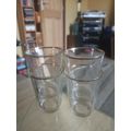 Set 4 Shot Glasses Gold Rim