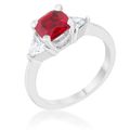 Shonda 1.8ct Garnet CZ Rhodium Cushion Classic ...