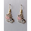 Enamel Cow Cute Kawaii Gold plated Earrings