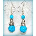 Sale Tibetan Hill Tribe Blue Turquoise Bead Hoo...