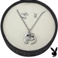 Playboy Jewelry Set Necklace Earrings Heart Bun...