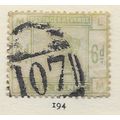 6d QV GB 1884 USED CLASSIC LILAC & GREENS ISSUE...