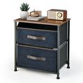 20 Inch Height Industrial Nightstand with 2 Pul...