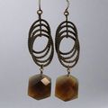 Smokey Glass Dangle Earrings