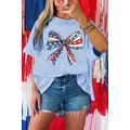 Myosotis July 4th Stars and Striped Bow Print O...