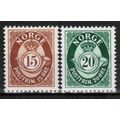 1952 Norway - Redrawn Posthorn set of 2 - Sc# 3...