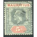 Mauritius 1921 - 5c grey/carmine - KGV - used