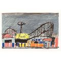 Edwin La Dell Coney Island Freds Diner Painting...