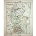 Staffordshire, England, Map, Book Illustration ...