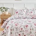 Flysheep Botanical Quilt Set King Size 3 Pieces...