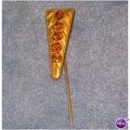 Vintage Gold Tone Amber Rhinestone Stick Hat Pin
