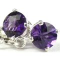 Amethyst, 925 Sterling Silver Leverback Earring...