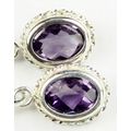 Amethyst, 925 Sterling Silver Leverback Rope Ea...