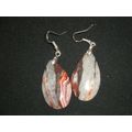 Exquisite banded onyx teardrop earrings 31x21mm...