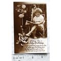 1934 Greetings postcard Wishing You a Jolly Bir...