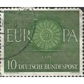 GERMANY, Europa, CEPT, Wheel, green 1960, 10pf, #5