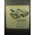 1951 Pitney-Bowes MailOpener Model LE Ad - Get this new, all-purpose mailopener
