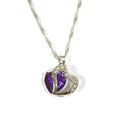 Amethyst Purple Double Heart Crystal White Gold...