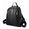 Women Genuine Leather Backpack Black