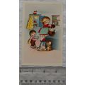 vintage Danish postcard Children Cooking