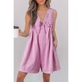 Bonbon Mineral Wash Pleated Bust V Neck Sleevel...