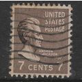 USA 1938 PRESIDENTIAL SERIES 7c SEPIA ANDREW JA...