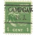 PRECANCEL-T&T N.J., CAMPGAW 492 ON 1c MNH