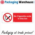 NS092 NO CIGARETTE ENDS IN THIS BIN SIGN FIRE P...