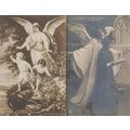German Guardian Angel Lady & Book in Church 2x ...