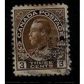 CANADA 1918 GEORGE V 3c BROWN SG 204 FINE USED#3