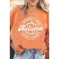 Orange Autumn Pumpkin Graphic Print Corded Over...