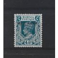 Burma.SG45 4a Greenish-Blue.Mounted Mint.Jul25d