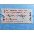 BR Merseyrail Kirkby-Fazakerley 2nd Single Ticket