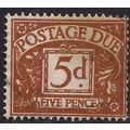 GB 1959 - 63 QE2 5d Yellow Brown Postage Due us...