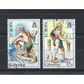 Gibraltar.1980 Europa.Folklore set of 2.Fine Us...