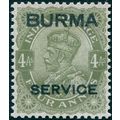 Burma 1937 4a sage-green Official SGO7 unused