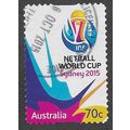 AUS 2015 70c (S/A) 'NETBALL WORLD CUP' FINE USE...