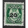 NORWAY 1937 POST HORN 20 ON 15 ORE GREEN SG 440...