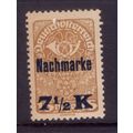AUSTRIA 1921 SG D451 SURCH NACHMARKE 7 1/2 on 1...